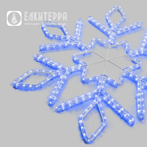 Кристалл - Светодиодная Снежинка,  80 см,  Синий